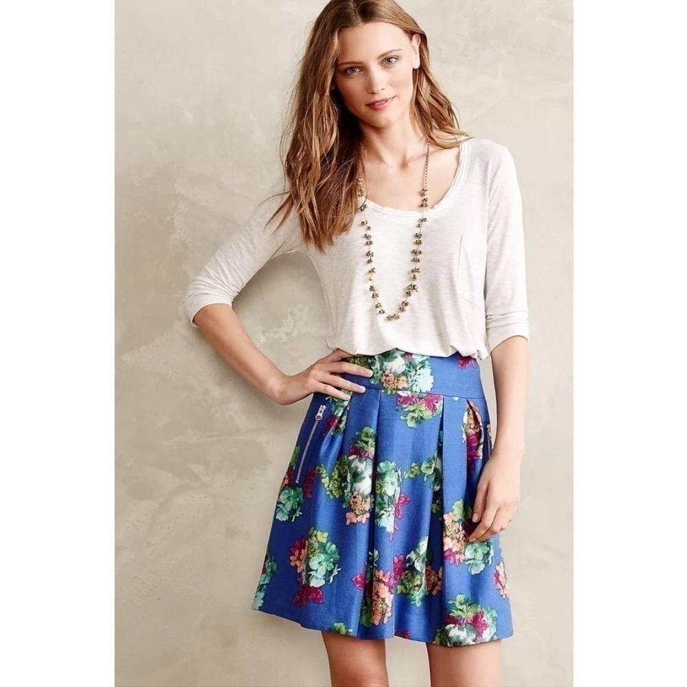 Maeve Garden Days Pleated Mini Skirt